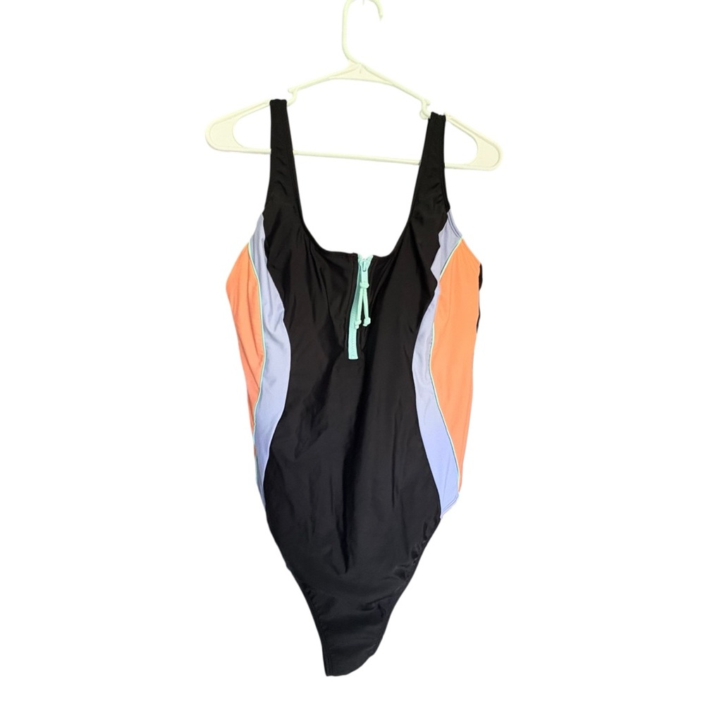 Sports Illustrated MultiColor Zip Up One Piece Swimsuit XL - Picture 5 of 14